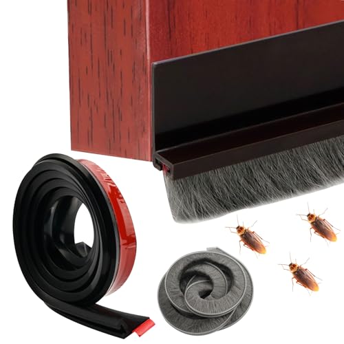 Diepgang Excluder Deur Afdichting voor Deuren 100 cm Bodem Deur Afdichting Deurborstel Deur Bezem Zelfklevende Deur Afdichting Borstel voor Geluid Isolatie Koude Bescherming en Huis Deur (Zwart)
