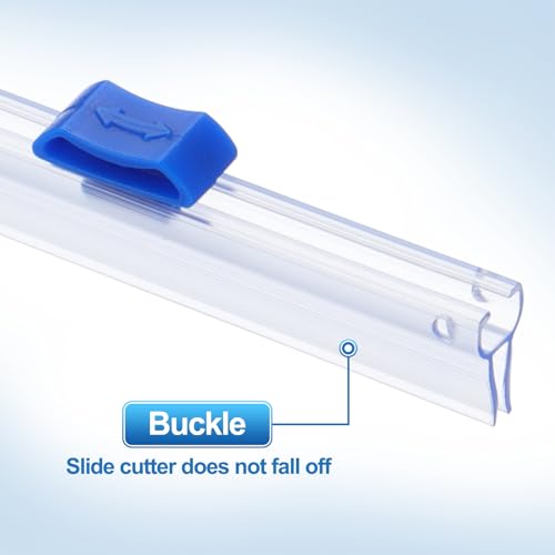 4st Plastic Wrap Cutter, 17 inch Plastic Wrap Slide Cutter Snap Card Slot Installatie Vervanging voor Aluminium Foil Wax Paper Wrap Dispenser, Blauw 4