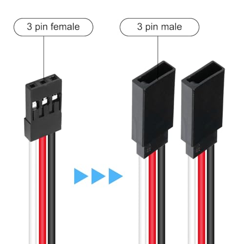 8st Servo RC 1 tot 2 Y-kabel, 1 man tot 2 vrouw Extension Cord voor Servo Extension Connection Control Board Remote Control Onderdelen RC JR Futaba RC Car