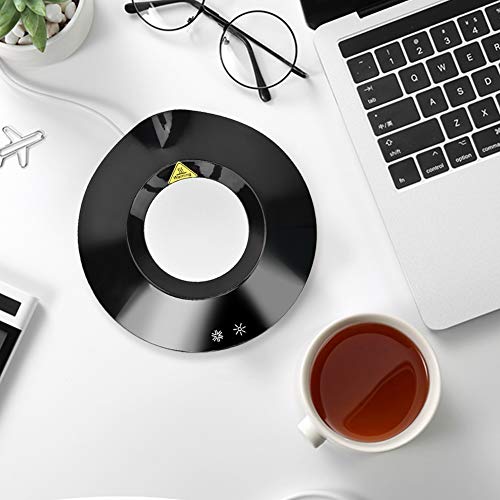 USB C Drank Verwarmer en koeler USB Drinkkoeler ABS USB Power Office thuis Koude Hot Dual Purpose Onderzetter Koffiebeker Geïsoleerde Pad Mat (Zwart) (Zwart) 4
