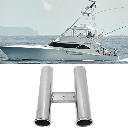 Fishing Rack Tube, 2 Link Tube Rod houder Roestvrij stalen Rod houder Buis Eenvoudig te installeren voor boot RV Hunting 42mm Dia 3