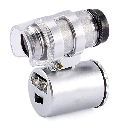 Pocket Vergrootglas, Vergrootglas LED Categorie UV-licht Mini 60X Pocket Microscope Sieraden 4