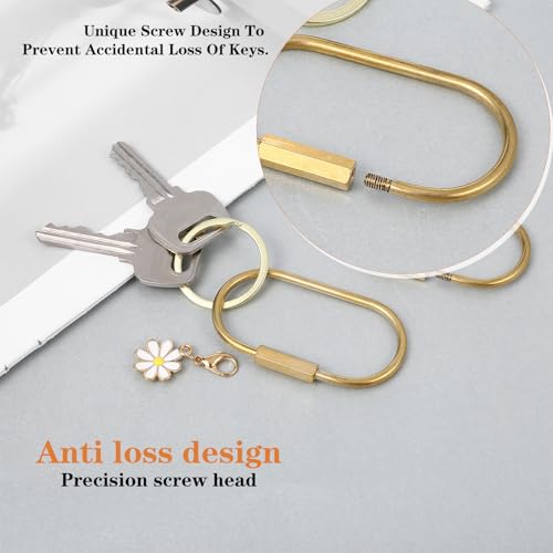 4 st. Messing sleutelringen schroef gesp Karabiner goud 4 st Sleutelringen Klein goud Sleutel Ring schroef sluiting voor sieraden maken handtassen DIY Toebehoren 4