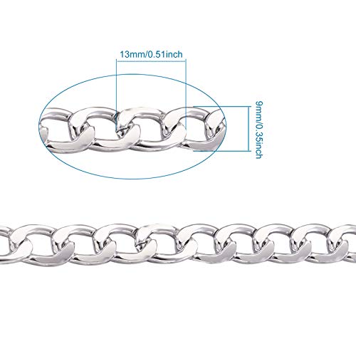 16.4Ft Aluminium Curb kettingen Zilver Vergulde ongelaste Cross Metalen armbanden Kettingen Twist Link Kettingen 13x9mm voor sieraden maken 3