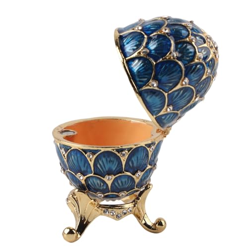 Sieraden Box, paaseieren Geëmailleerde sieraden Box, Vintage ei collectie ei, paaseieren, decoratie, ambachten, (blauw)