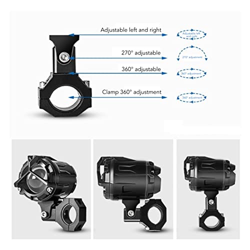 2Stuks Spotlight Montage Bracket, Aluminium Spotlight Mount Clamp M5 Aperture 18mm-30mm verstelbare koplamp klemhouder voor Motocross Off Road ATV UTV 5