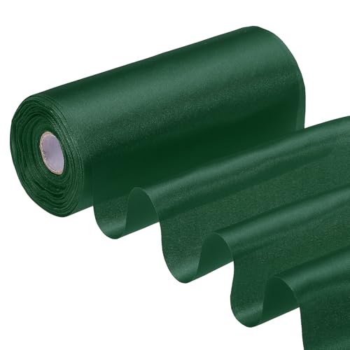 Satin Ribbon Roll 15,5 cm x 20 m, Cadeauverpakking Ribbon voor het snijden Ceremony Set, Grote Opening, Auto Arch Stoel, DIY Naaien, Ambachten, Bruiloft Decoratie, Donker Groen