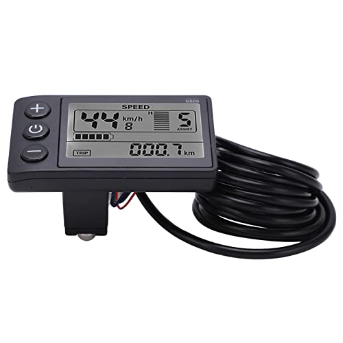 S866 Elektrische fietsweergave, waterdicht IP65, LCD-meter 24V/36V/48V Elektrische Scooter Configuratiescherm met SM-connector 4