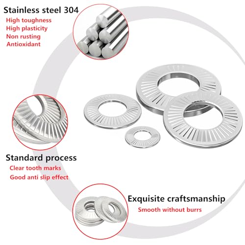 25 stuks Roestvrij staal Conische veerringen M5 Flat Lock Sluitringen voor schroefbouten 3