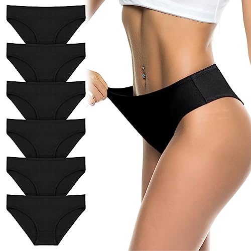 Vrouwen Slips Ondergoed Katoen Medium Taille Ademend Slipje Elastisch Ondergoed Medium Taille Katoen Ondergoed voor Vrouwen Pack van 6