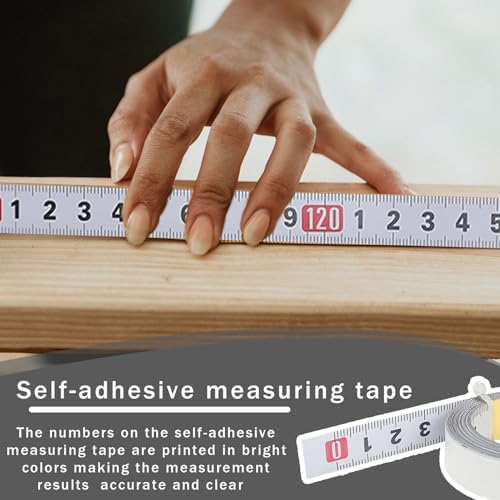 Verpakking van 2 tape maat zelfklevende 3 m zelfklevende koolstofstaal tape maatregel voor het meten van werkbanken, timmerwerk, tabellen (metrisch, 1 x links naar rechts, 1 x rechts naar links) 4