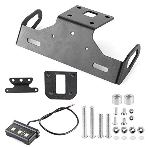 Motorfiets License Plate Bracket, voor KAWASAKI Z800 2013-2018 3mm Aluminium Plate CNC die Laser machinaal bewerken Geanodiseerde Oppervlakte Beschermende Layer Licentieplaathouder W/LED Wit licht