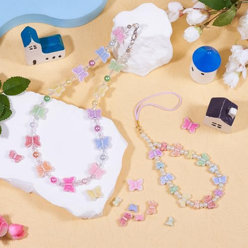 80G Vlinder Plastics Kralen Kleurrijke Insecten Ambacht Kralen Vlinder Spacer Kralen 4 Styles Bulk voor DIY armband ketting sleutel kettingen ambachten sieraden maken