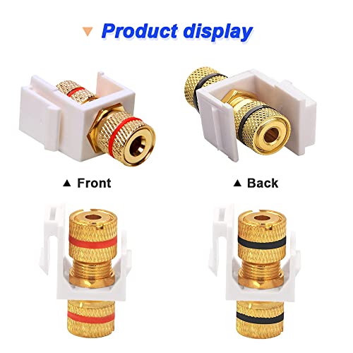 Banana Plug Keystone Jack Insert, Audio Speaker Keystone Jack voor Pole Clamp, met Lege Keystone Connectors, Schroevendraaier (Pack of 9) 3