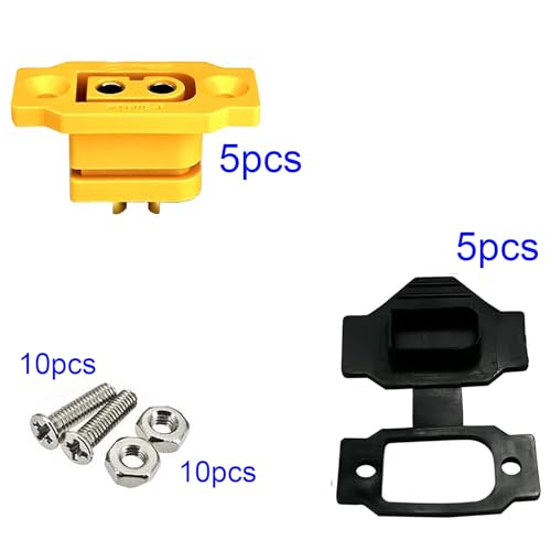 5 paar XT60E-F XT60h XT60 High Current Male Ball Connector Kabelpluggen met rubber dop, Schroeven waterdicht voor Lipo Battery XT60 Plug