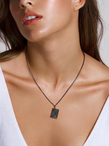 dames ketting met hanger zilver / goud / Rose Gold / zwart roestvrij staal met Letter Love You Chain 45 + 5 cm Verstelbare mannen cadeau voor kerst vader dag moeder dochter 3