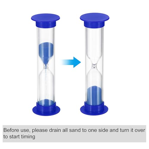 1 Minute Zandtimer, 6 stuks Klein Uurglas met Plastic Cover, Countdown Timer, Zand, Glas voor Games, Keuken, Partij, Promotie, Ambachten, Decoratie, Blauw 4