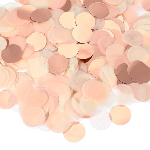 Ronde weefsels Papier Confetti 1 inch, Tafel Confetti Cirkel Dots voor bruiloft verjaardag feest ballon decoraties (1.7 oz), Rose Gold