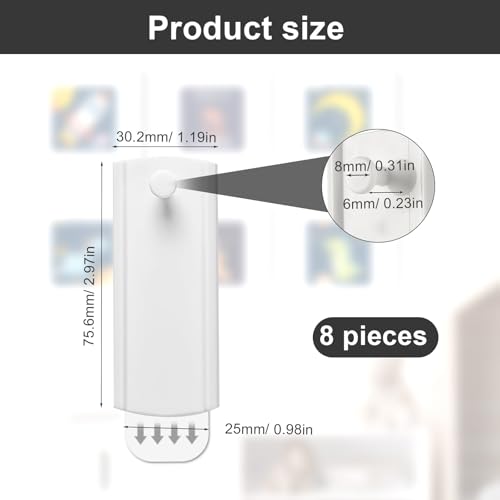 Kleefhaken voor foto's, 8 stuks, Witte haken voor fotolijst, Geen boren, Fotolijst, Kleefhaken, Tackless Photo Hooks, Kleefhaken Foto, voor slaapkamer, woonkamer