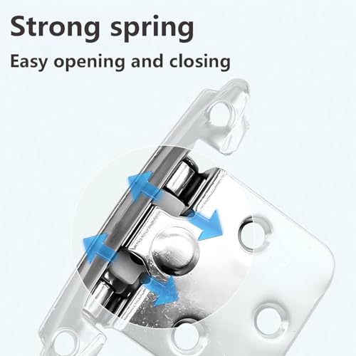 2 stuks Meubilair Kast Scharnieren, Overlay Kabinet Scharnieren 1/2 Inch, Keuken Kabinet Deur Scharnieren voor thuis, Keuken, Slaapkamer, Zilver 3