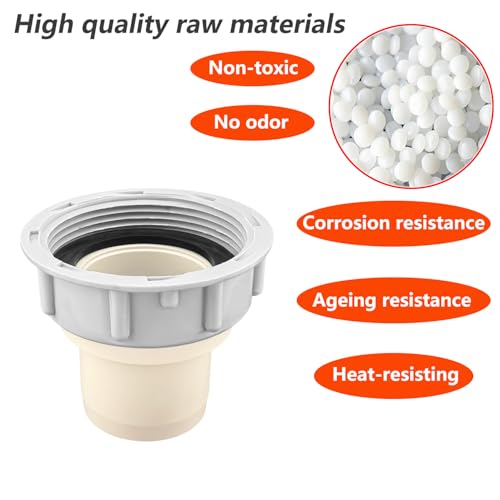 1 stuk gootsteen afvoer leiding connector, 56mm vrouwelijke draad pijp schroef verbinding met afdichting en Ø 40mm stopper 4