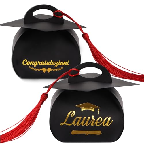 Kleine geschenkdozen voor afstuderen, Italiaanse afstudeerdecoratie, gastcadeaus voor afstuderen partijen