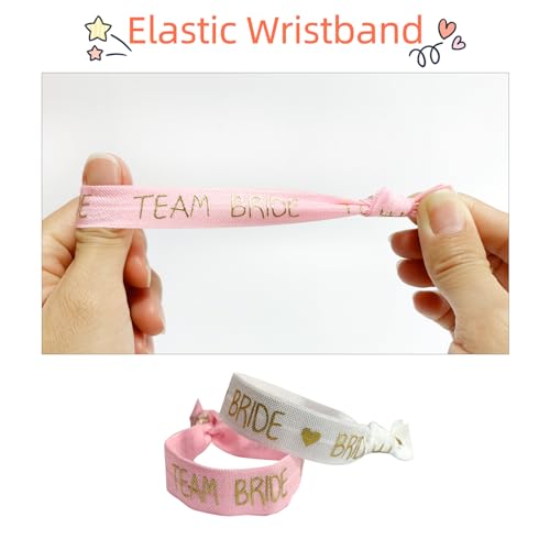 Team Bride Polsbandjes, 11 stuks elastische teambruidarmbanden en 1 bruidsarmband, vrijgezellenfeestaccessoires voor bruiloft, liefde, bruidsdouche decoraties 3