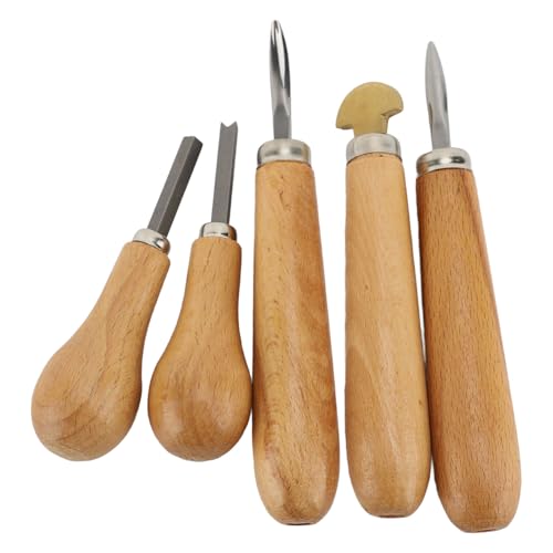 5st Professional Stone Setting Prong & Bezel Tool Kit - Sieraden Stone Prong Pusher met ergonomische houten handvat voor beginners aan experts 3