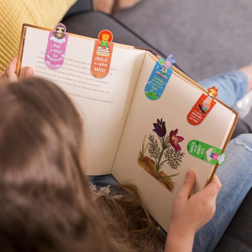 12 magnetische bladwijzers met Animal Motif in het Spaans, Inspirational Sayings, Original Gift for Children, Bookmarks, Details, Verjaardag, voor kinderen, studenten, lezers 5