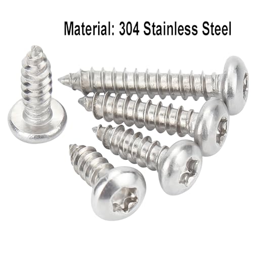 100 st M3 x 25mm zelftappende schroef, Torx platte kopschroeven, roestvrij staal ronde kop, selfboring schroeven 3