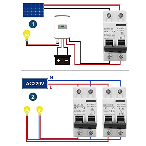 2P Mini DC AC Circuit Breaker 4000A Schakelcapaciteit Pa66 Small Circuit Breaker 16A 400V 4