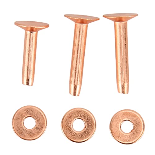 Copper Rivets Burrs Kit Copper Rivets met Stoelen Rustvrije Studs DIY Lederen Craft Tools voor Garment Bag Belt (Stijl C) 3