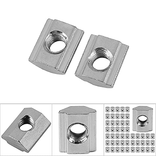 T-noten serie 50 stuks schuiftype EU 20/30 M4/M5/M6 koolstofstaaldraad in de hamerkop T-noot voor aluminiumextrusieprofielaccessoires (EU20-M5)