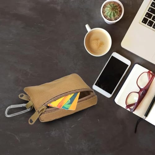 Sea 2PCS Outdoor EDC Molle Pouch Wallet, Mini Draagbaar Sleutelkaart geval EDC Bag Portemonnee Wandeltas Pakjes met Carabiner 5