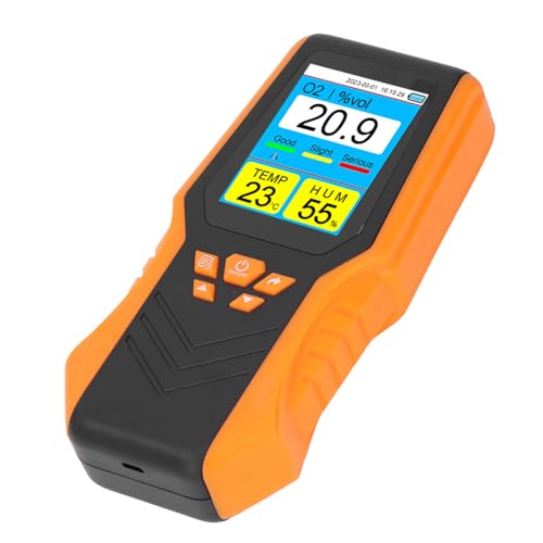 Digitale O2 Monitor Portable Oxygen Detector Monitoring Temperatuur Vochtigheid met LCD-scherm 0-30% Full Range Alarm Functie voor Outdoor Buiten