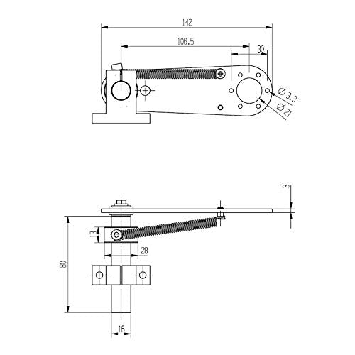 Aluminium encoder beugel - Anti-Skid verstelbare veerhouder Montagestandaard Accessoires voor 38mm OD 6mm Shaft Encoders 4