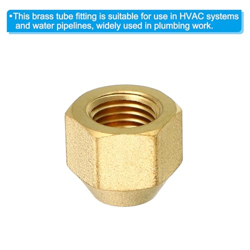 1/4" Brass Flare Cap, 7/16-20UNF Vrouwelijke Thread 4Pcs SAE Flare Fitting 45 Degree Hex Pipe Fittings voor Airconditioning Koeling 4