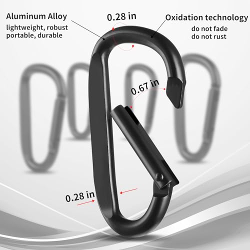 6,5 cm Aluminium Karabiner Clips, 4 stuks D Ring Vorm, Small Caribener Hook Buckle, Spring Snap, Key Clips voor rugzak, Key Clip 4