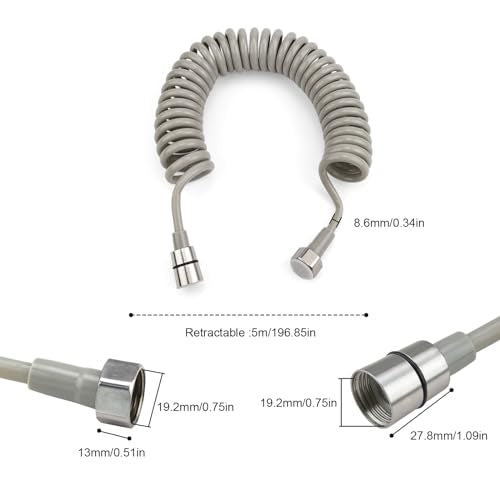 5 m Doucheslang, Telescopische doucheslang, Roestvrij stalen interface, Douchebroek, Geschikt voor handdouches, Toiletten, Badkuip Spray Guns, Basin Faucet Douches