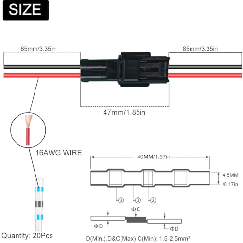 5 paar 2 Pin Vrouw/Man Kabel connectoren, Elektrische Kabel DC 12V Jack Waterdicht Plug Socket Terminals, voor Auto, Motorfiets, Auto, Boot, LED Strip, Lichte Bulb