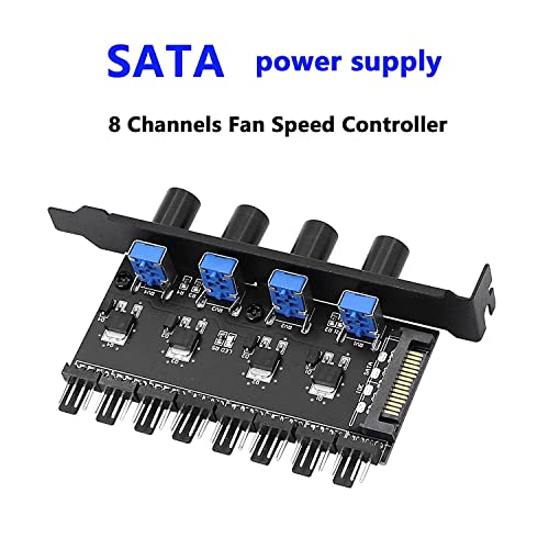 4 Knop koeling Ventilator snelheidsregelaar PC 8 kanalen Ventilator Hub voor CPU geval HDD VGA PWM Ventilator PCI Bracket 12V Ventilator controle voeding SATA/4Pin Interface