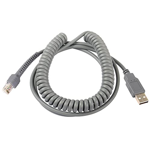 3M USB A naar RJ45 Coiled Spiral Extension Kabel Compatibel met Symbool Barcode Scanner Ls2208ap Ls1203 Ls4208 Ls4278 Ds6707 Ds6708 USB Kabel 3