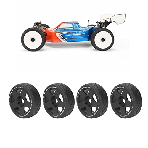 RC Wielen Band, 4PCS 1:8 GT RC Wielen Sterke Grip Road Racing Banden Draag Resistant Op Weg Wielen met 17mm Adapter (Zwart) 4
