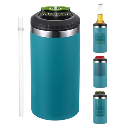 Slim Can Cooler, 16oz Skinny kan geïsoleerd bier sleeve Drinkhouder voor bier soda koffie gewone blikken en flessen, blauw