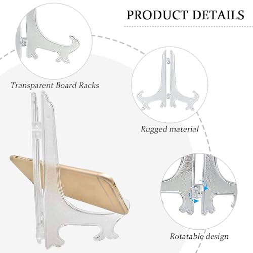 16st heldere kunststof plaat stand / easels, vouwplaat houder 3' en 5'' display staat mini duidelijke plastic ezels kleine display staat kleine tafelezel om foto's op te slaan of 4