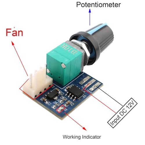 PWM Fan Speed Controller, DC 0-12V 4-Wire PC CPU Fan Speed Controller Controller Switch voor PC Case 3