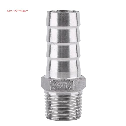 1pc slangaansluiting met prikkeldraadadapter dfe roestvrijstalen slangas SS304 1/8"~3/4" (1/2 x 19mm)