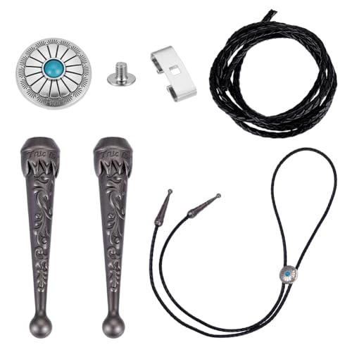 2 stuks Bolo Tie bijlage vervanging bit Set voor Bolo Ties accessoires Bolo Tie accessoires Zilver Platinum antiek