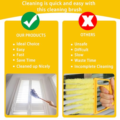 2 stuks Blinds Schoonmaakborstel, Louvre Cleaner, Raffstore Schoonmaakborstel, 7 Slat Blind Brush voor blinden, Window Brush, Airconditioning 4