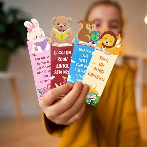 24 stuks Bladwijzers Italiaanse dieren Papiermarkering Boekmerken Lezen Ring Gift voor leraren Studenten School Boek Geliefden 5